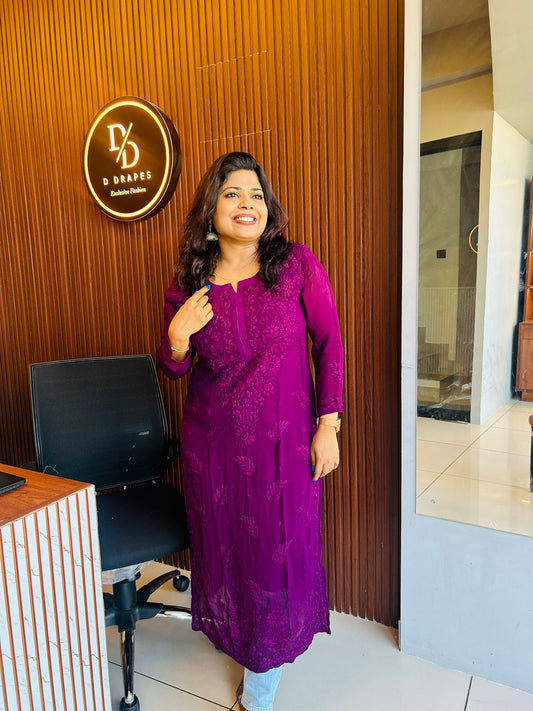 Chikankari kurti viscose 3d