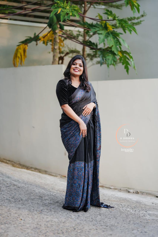 Ajrakh Modal silk saree -AJKMODSAREE25004