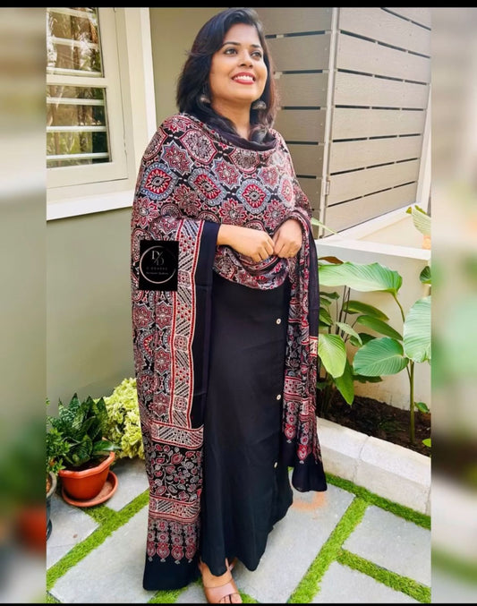 AJRAKH MODAL SILK DUPPATA