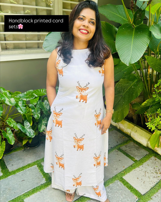 Handprinted Coord sets -Deer print