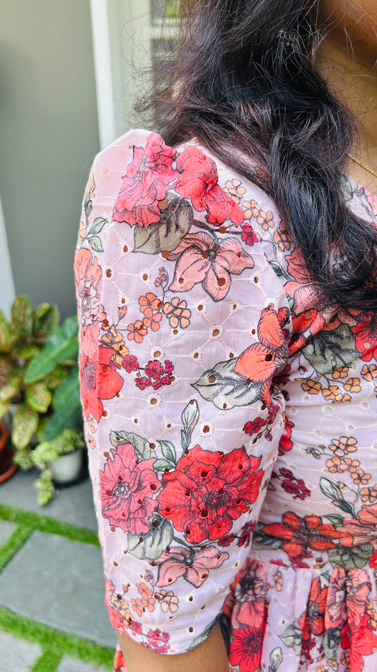 Floral print hakoba frock