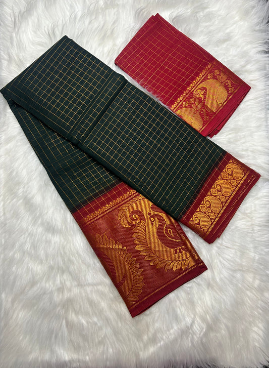 ZARI CHECKS COTTON SAREE
