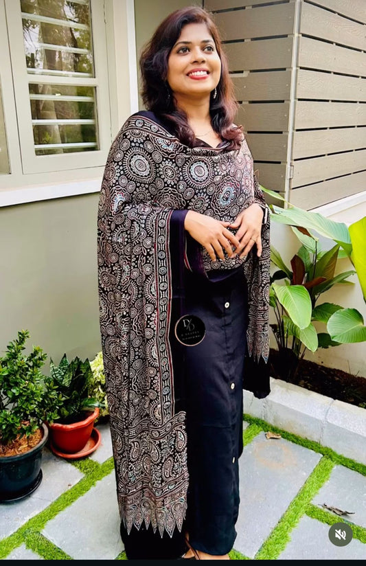 AJRAKH MODAL SILK DUPPATA
