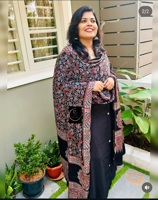 AJRAKH MODAL SILK DUPPATA