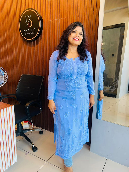 Chikankari kurti viscose 3d