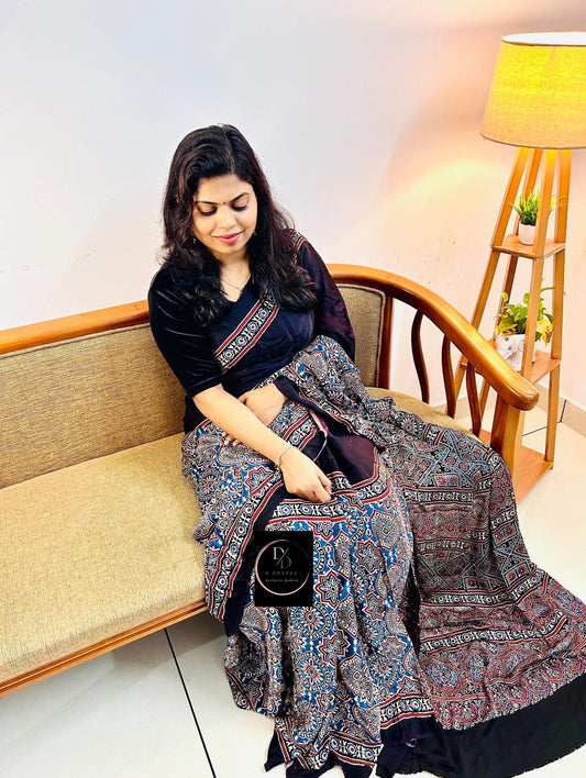 Ajrakh Modal silk saree -AJKMODSAREE25012